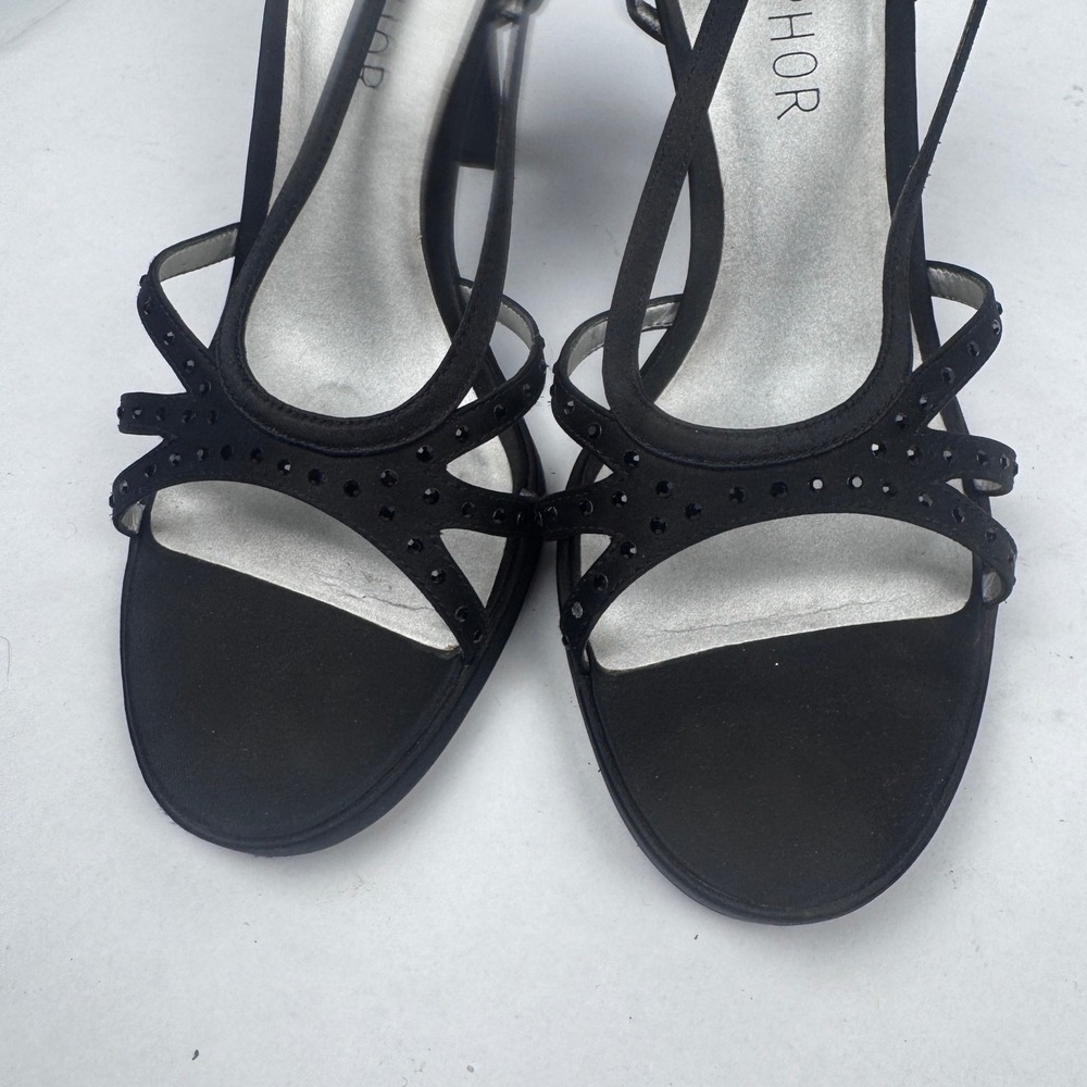 Metaphor Women's 9 Black Heidi Heel 4" Strappy with Box EUC - Picture 5 of 6